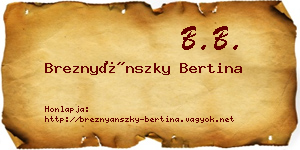Breznyánszky Bertina névjegykártya